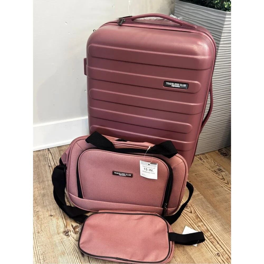 TRAVELERS CLUB AUSTIN 4 PIECE HARDSIDE LUGGAGE SET Luggage Set Wistful Mauve